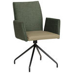 ARMLEHNSTUHL  Stoffauswahl, Typenauswahl, Sitzfläche 360° drehbar Mikrofaser  - Schwarz/Olivgrün, Design, Textil/Metall (60/91/60cm) - Moderano