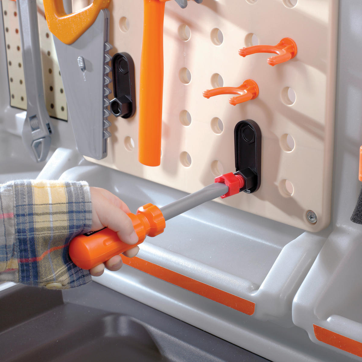 KINDERWERKBANK - Braun/Grau, KONVENTIONELL, Kunststoff (97,8/86,4/86,4cm) - Ambia Garden