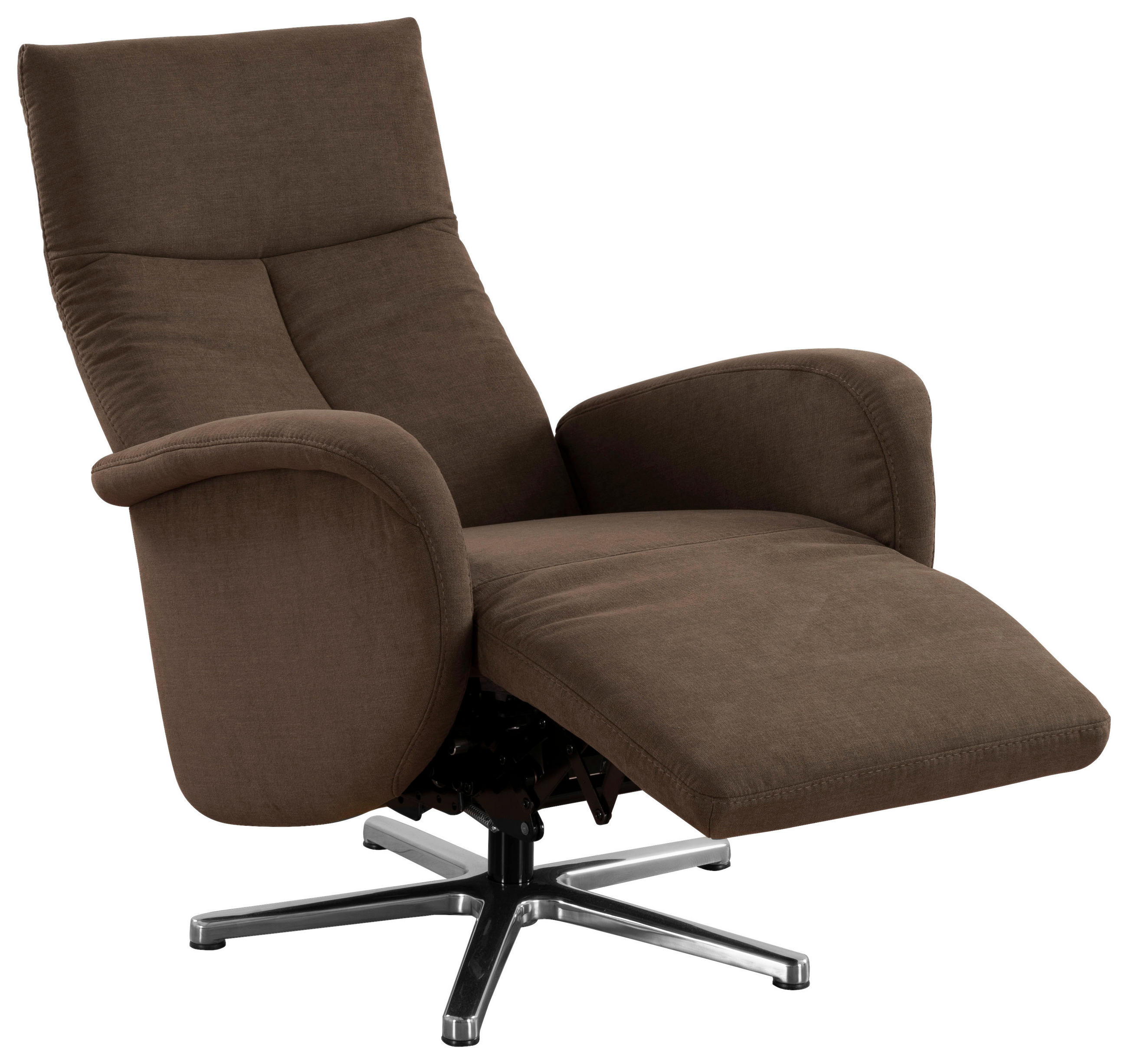 DREHSTUHL Flachgewebe Dunkelbraun  - Chromfarben/Dunkelbraun, KONVENTIONELL, Textil/Metall (75/112/82cm) - Sit & More