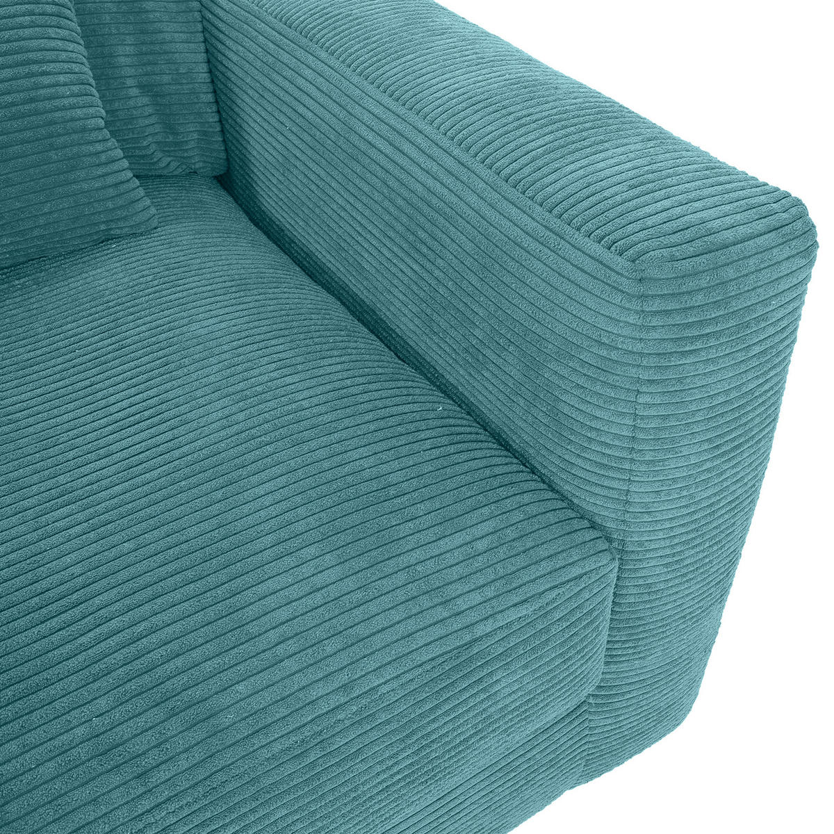 BIGSOFA in Cord Petrol  - Petrol/Schwarz, Konventionell, Kunststoff/Textil (260/66/115cm) - MID.YOU