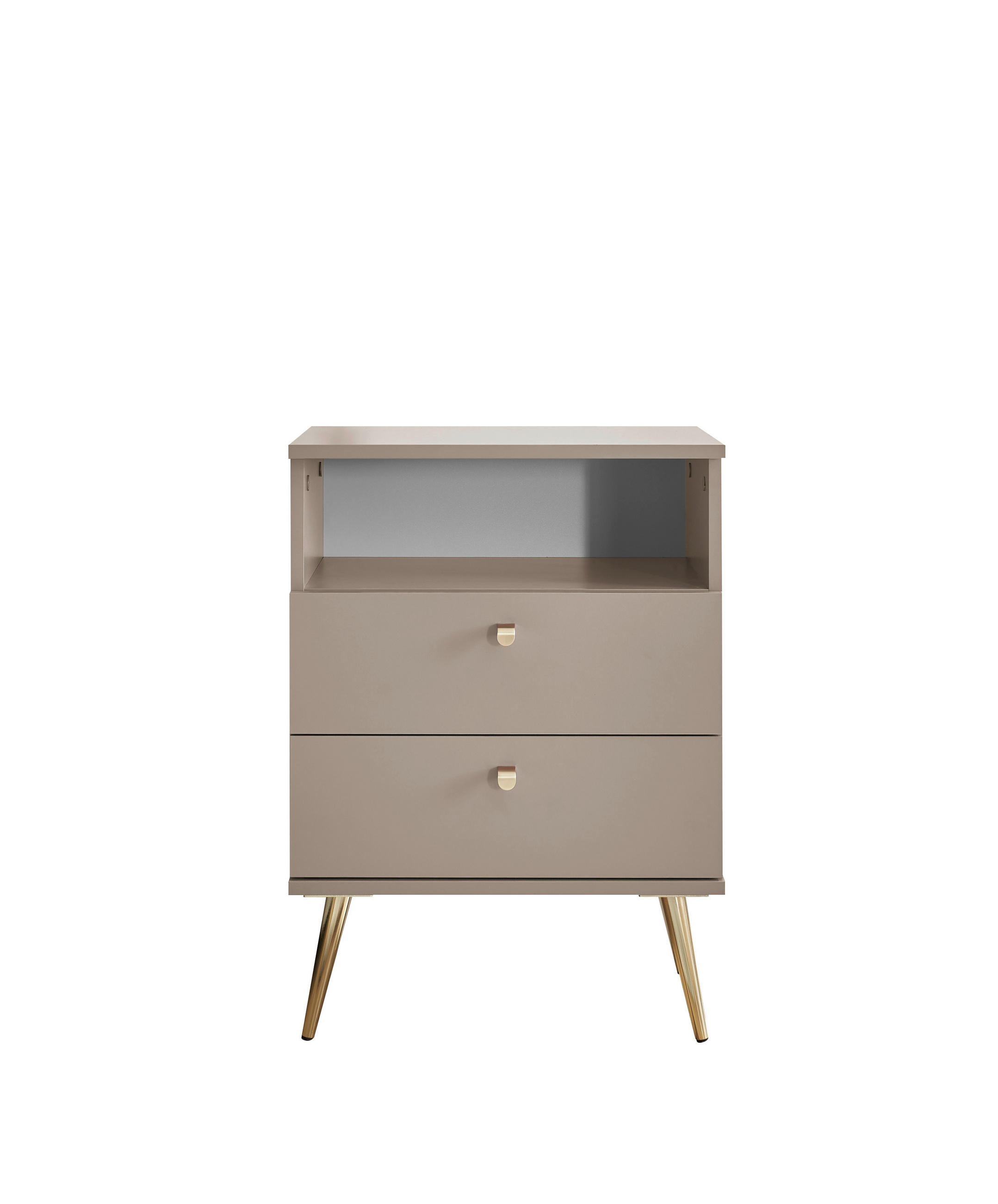 NOPTIERĂ in bej  - bej/alămiu, Modern, metal/material pe bază de lemn (50/70/34cm) - Ti'me
