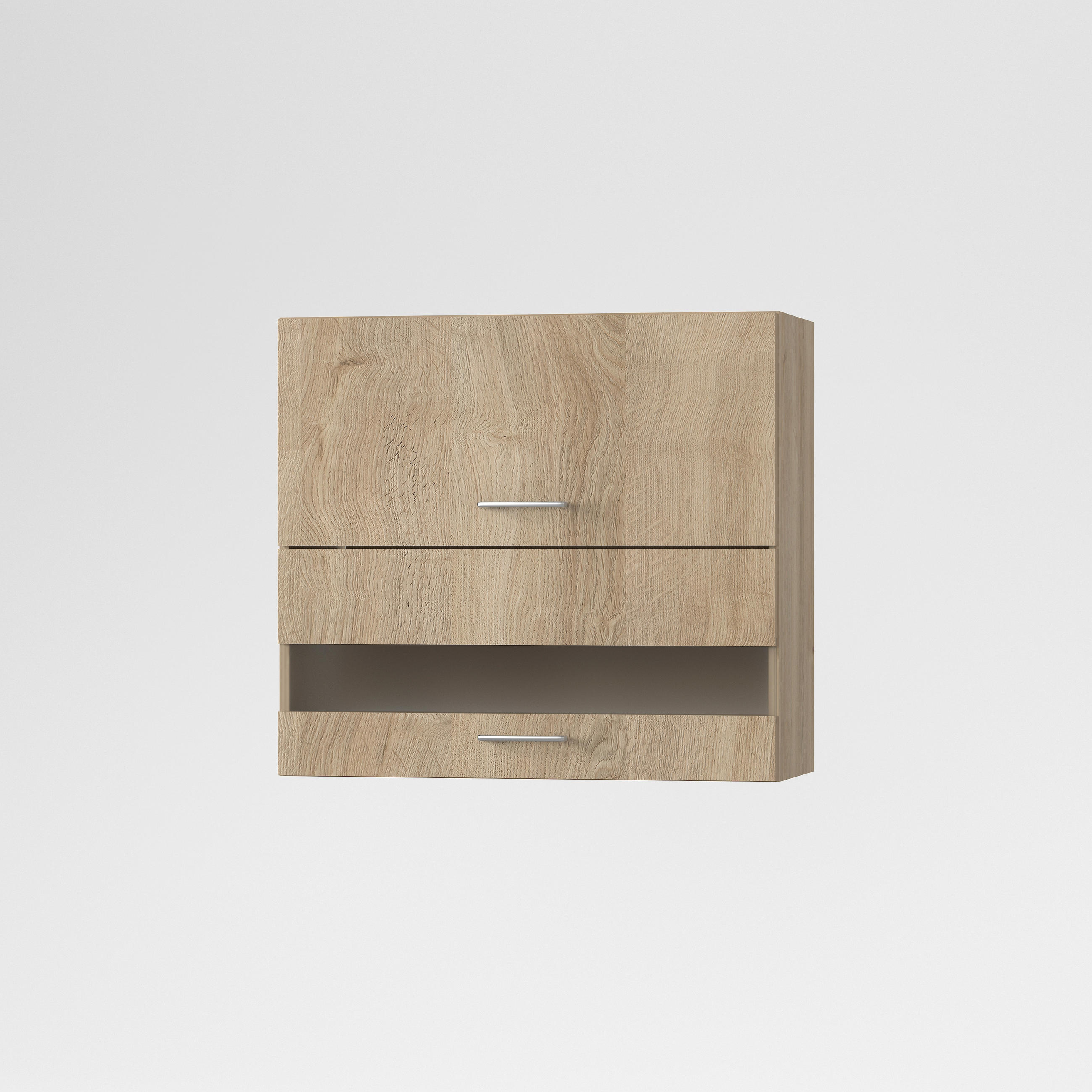 KONYHAI FALISZEKRÉNY - tölgyfa színű, Basics, üveg/fa (80/72/33cm) - Carryhome