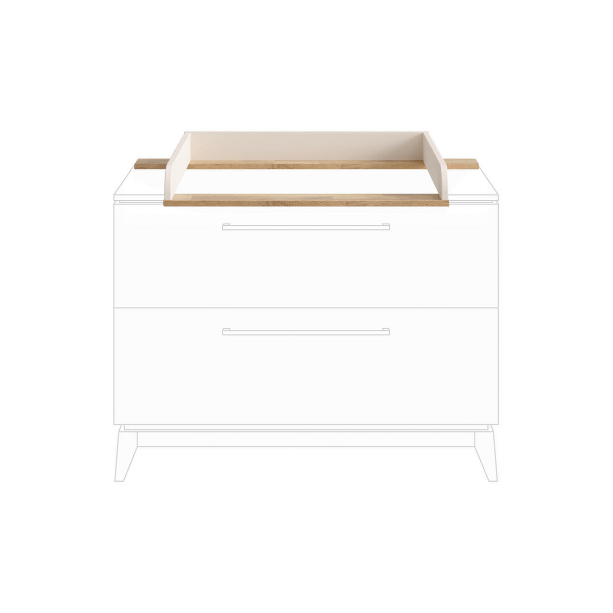 WICKELAUFSATZ Stiene  - Eichefarben/Beige, Basics, Holzwerkstoff (123,30/12,30/80,00cm) - Paidi