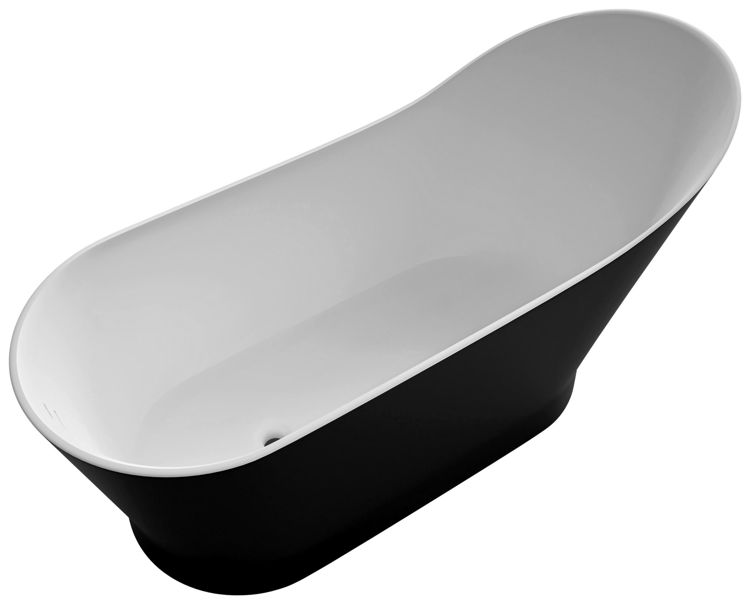 BADEWANNE - Weiss/Schwarz, Basics, Stein (171,9/78,1/69,5cm) - Dieter Knoll