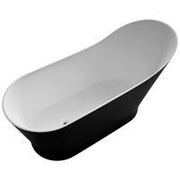BADEWANNE freistehend   - Schwarz/Weiß, Basics, Stein (171,9/78,1/69,5cm) - Dieter Knoll