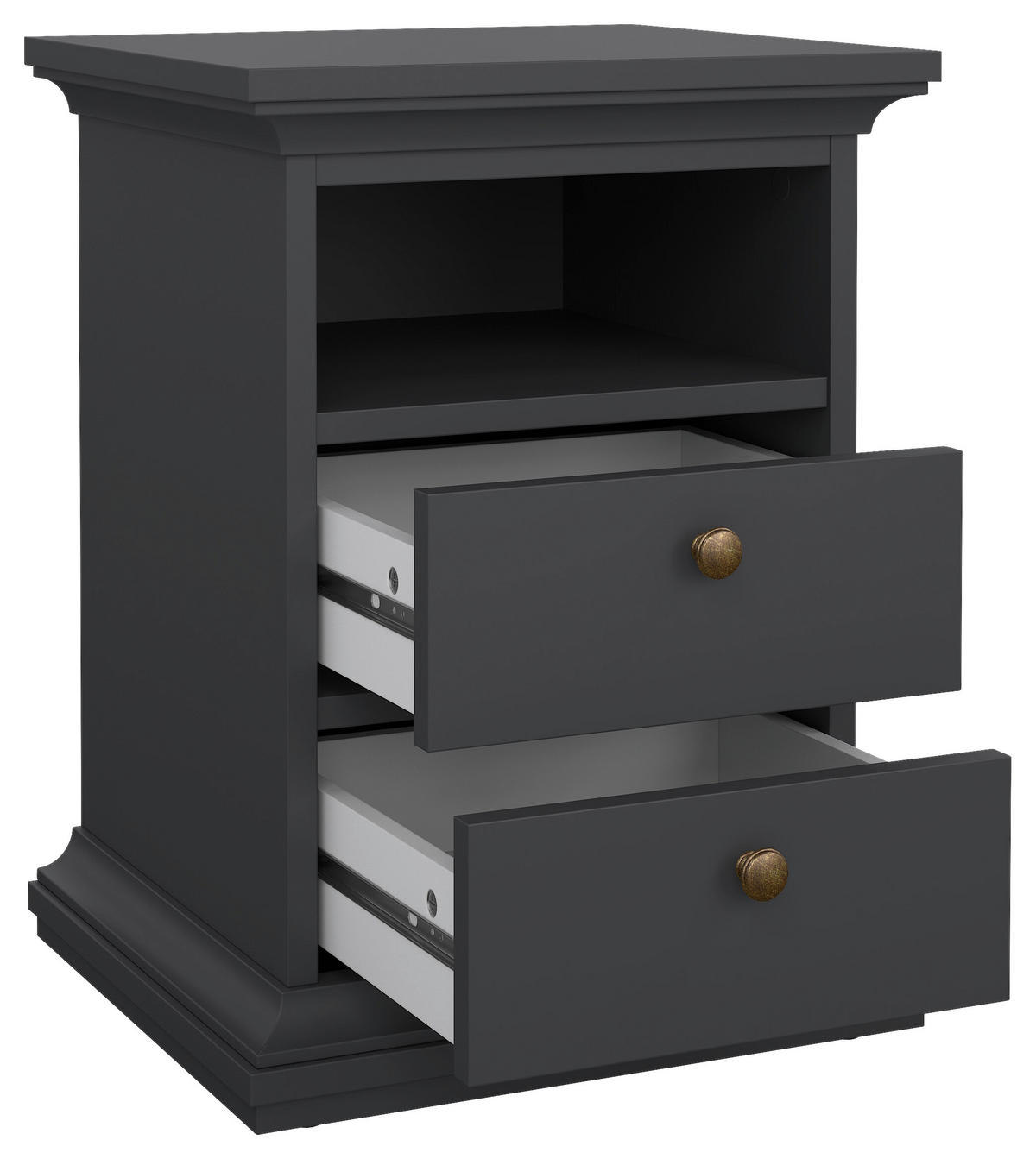 NACHTSCHRANK 43,6/58,8/40 cm  - Messingfarben/Grau, MODERN, Holzwerkstoff/Metall (43,6/58,8/40cm) - MID.YOU