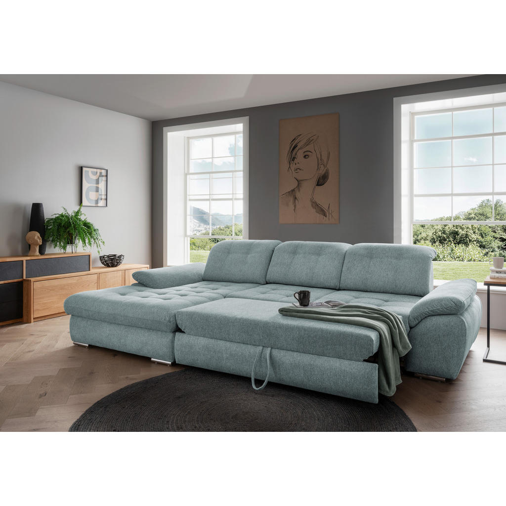 Thumbnail - Livetastic Ecksofa, Blau, Textil, Uni, 4-Sitzer, Füllung: Schaumstoff, L-Form, 314x184 cm, Liegefunktion, seitenverkehrt...