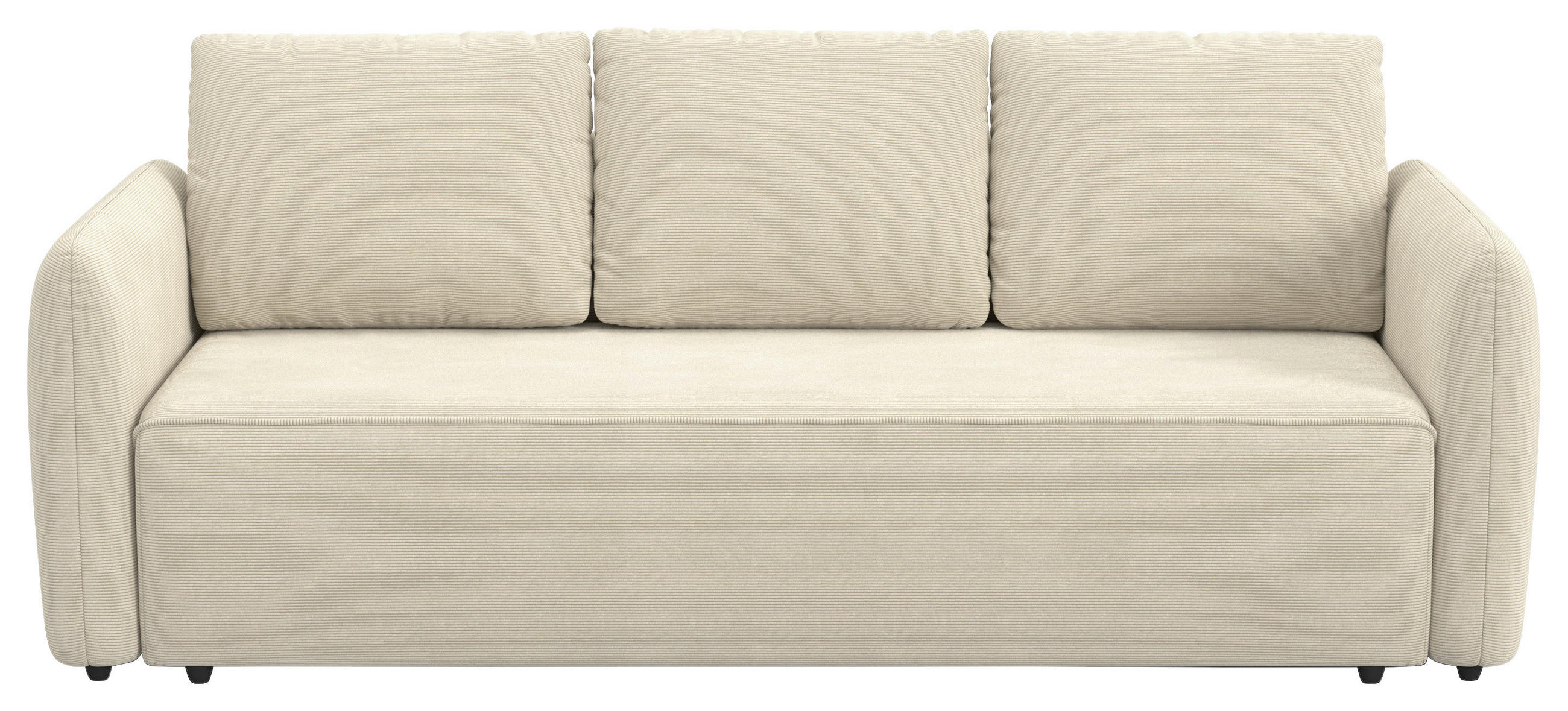 SCHLAFSOFA Cord Beige  - Beige/Schwarz, Trend, Kunststoff/Textil (222/89/102cm) - MID.YOU