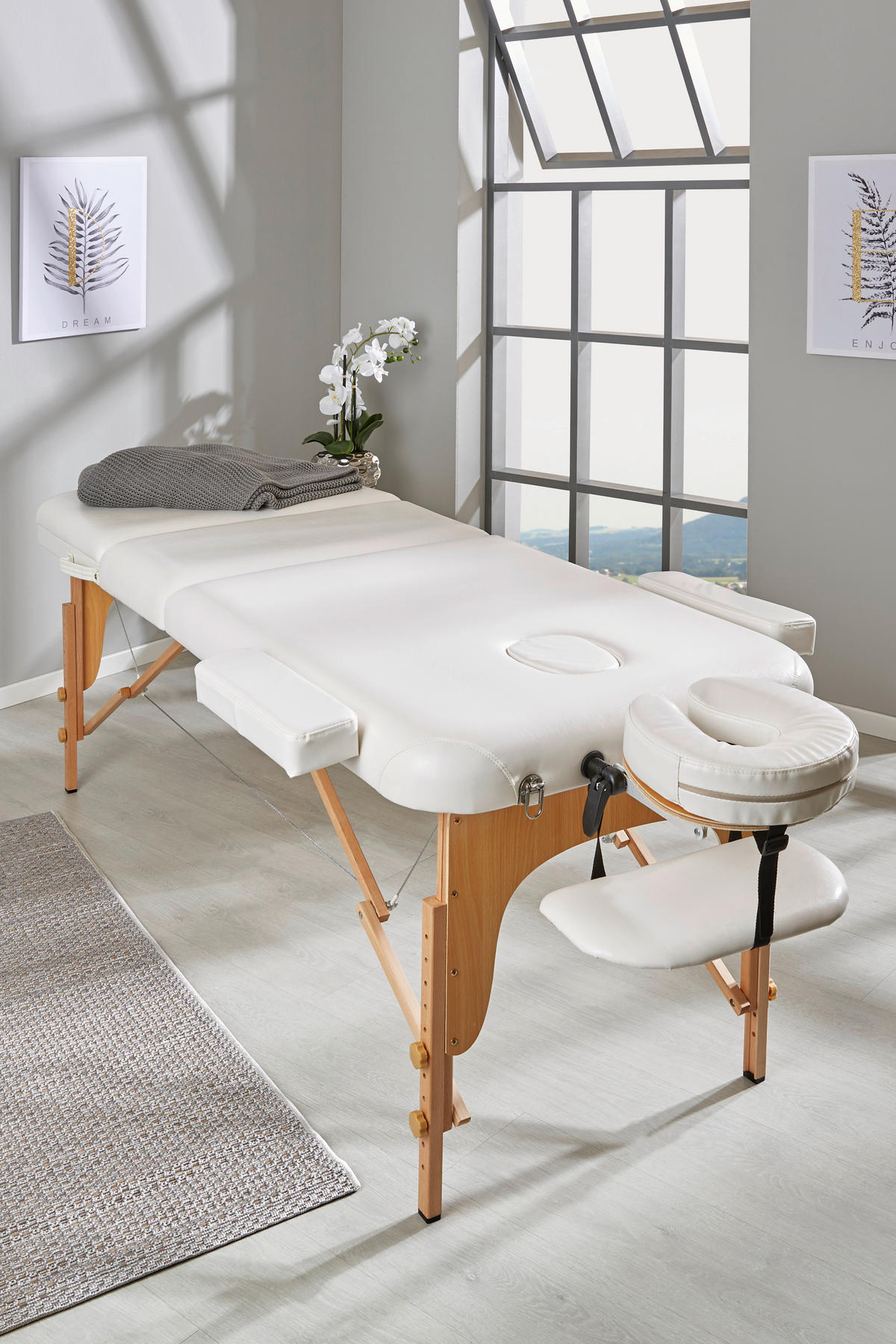 MASSAGELIEGE - Weiß, Trend, Holz/Holzwerkstoff (185/70/62-85cm) - Novel