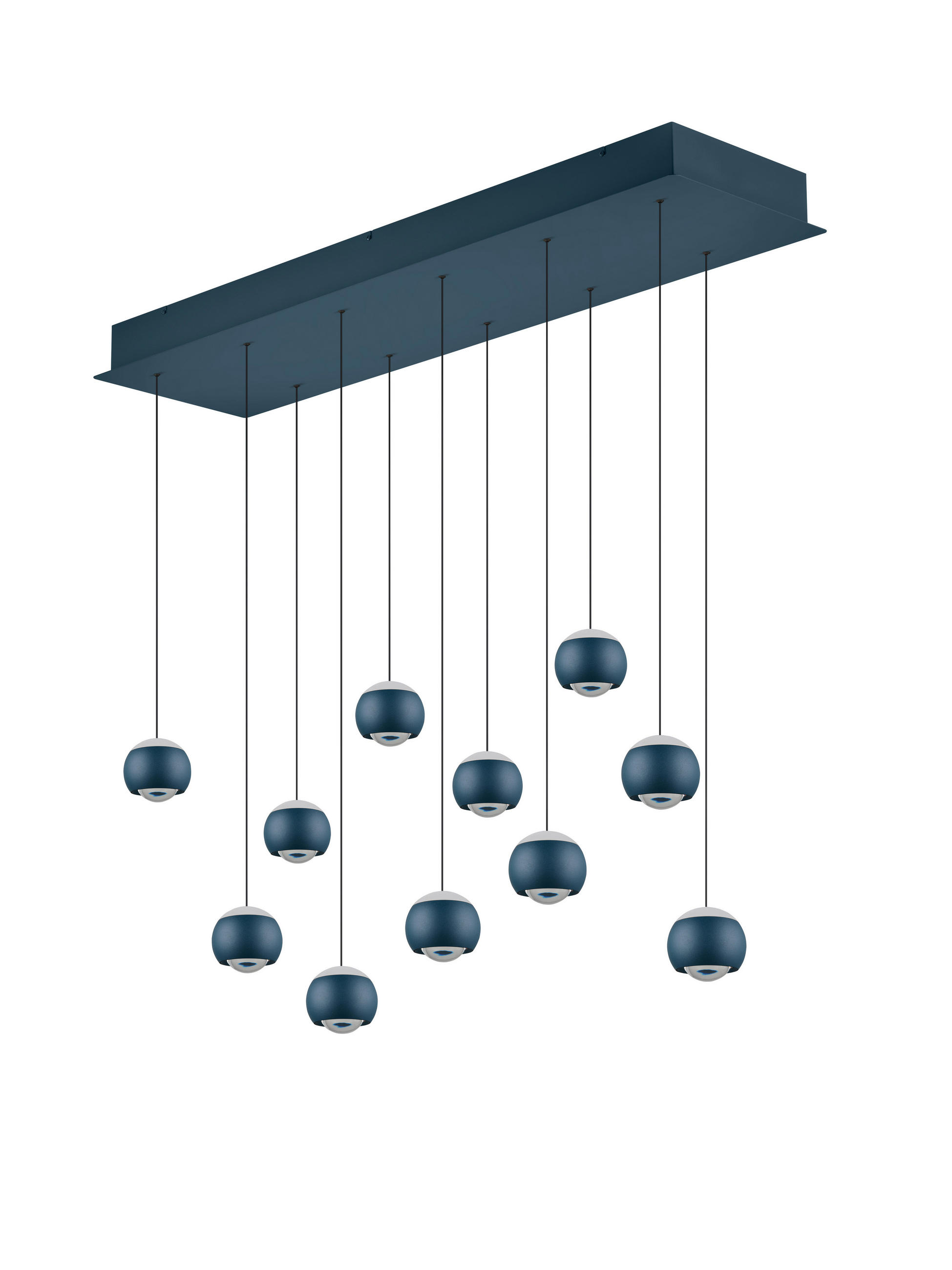 LED-PENDELLEUCHTE Cannon 114/195/30 cm   - Blau, Basics, Metall (114/195/30cm) - Musterring