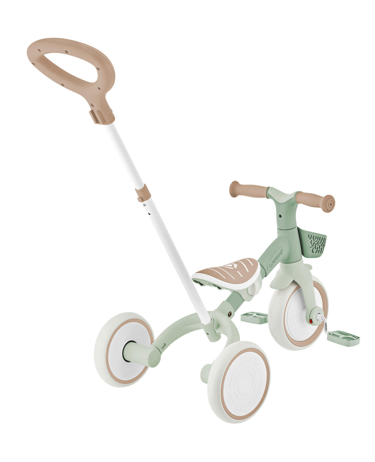 DREIRAD LEARNING TRIKE 2in1 PLUS ECO  - Salbeigrün, Basics, Kunststoff (62.2/42.1/84.3cm) - GLOBBER
