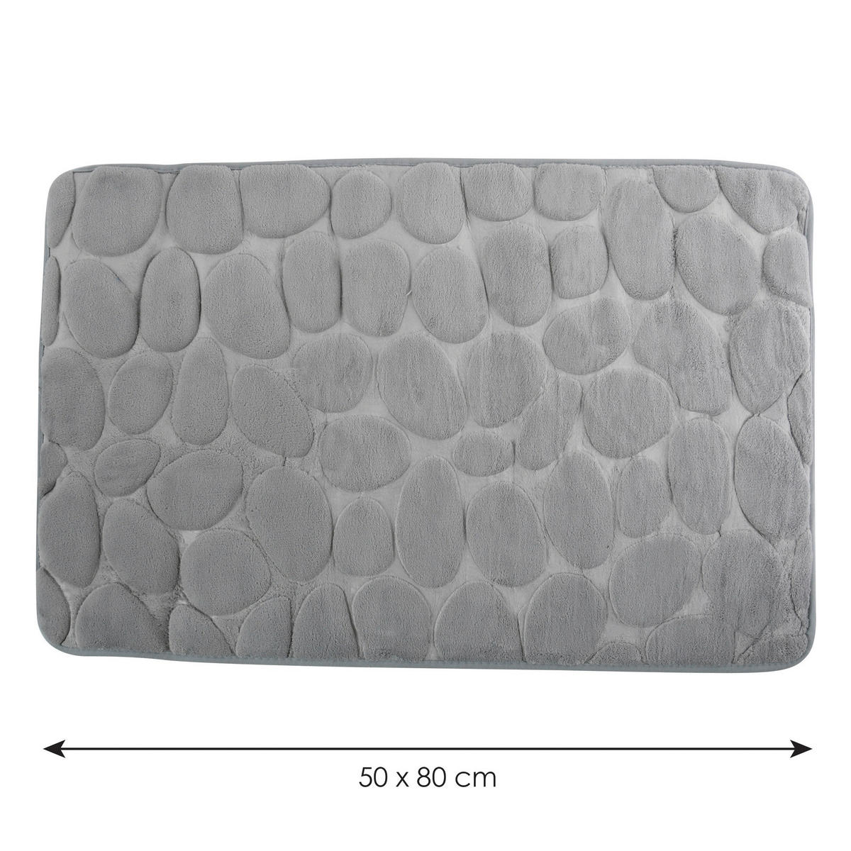 BADTEPPICH Grau 50/80 cm  - Grau, KONVENTIONELL (50/80cm) - Spirella