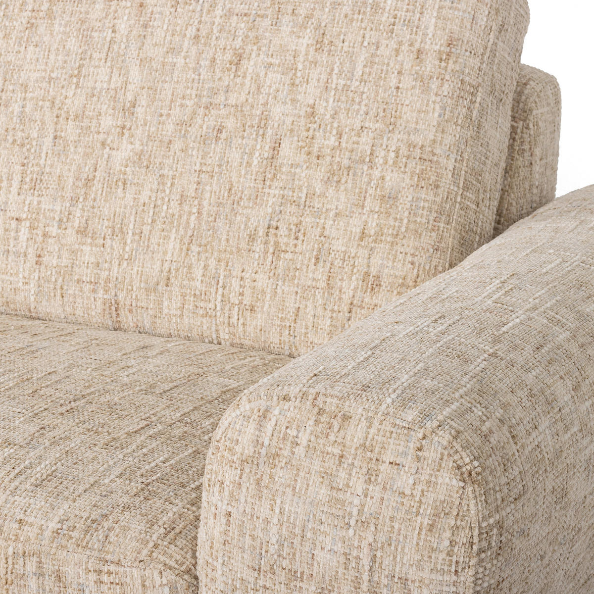 3-SITZER-SOFA SPRING in Webstoff Beige Modern  - Chromfarben/Beige, Design, Textil/Metall (187/85/92cm) - Livetastic