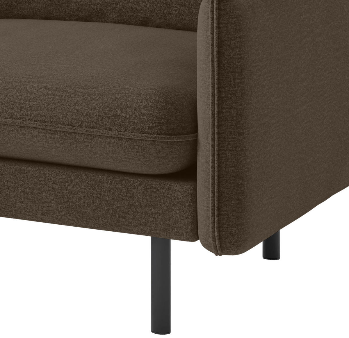ECKSOFA Samos Braun Flachgewebe  - Schwarz/Braun, Design, Textil (204/267cm) - Livetastic