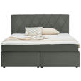 BOXSPRINGBETT 180/200 cm  in Grau  - Schwarz/Grau, Design, Kunststoff/Textil (180/200cm) - Xora