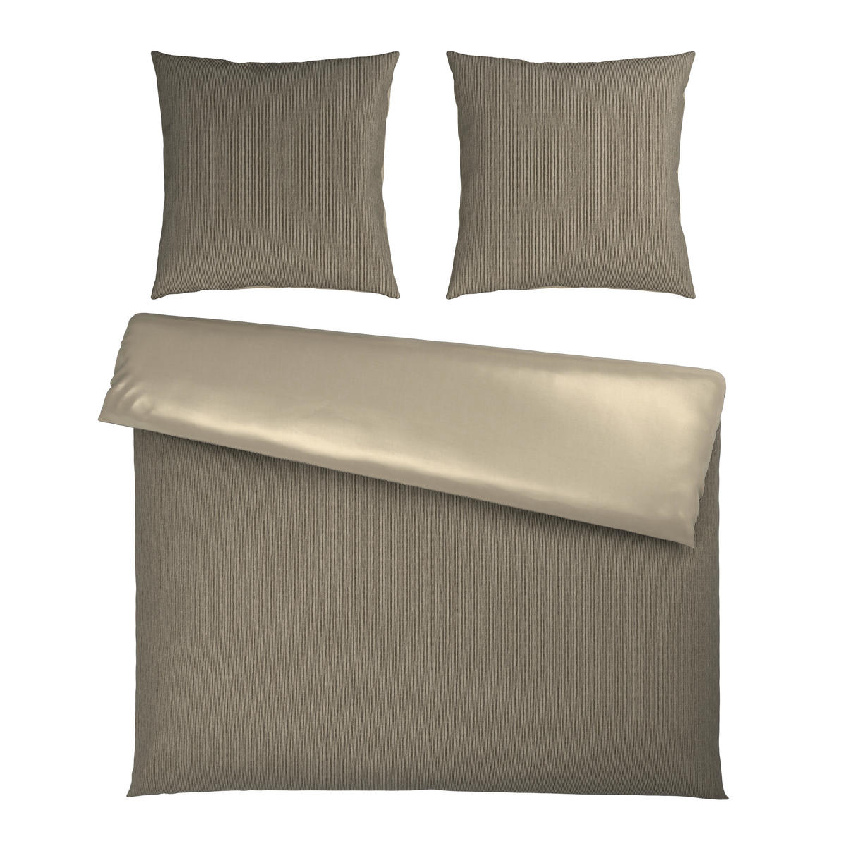 WENDEBETTWÄSCHE Satin 200/200 cm  - Taupe, Textil (200/200cm) - Bio:Vio