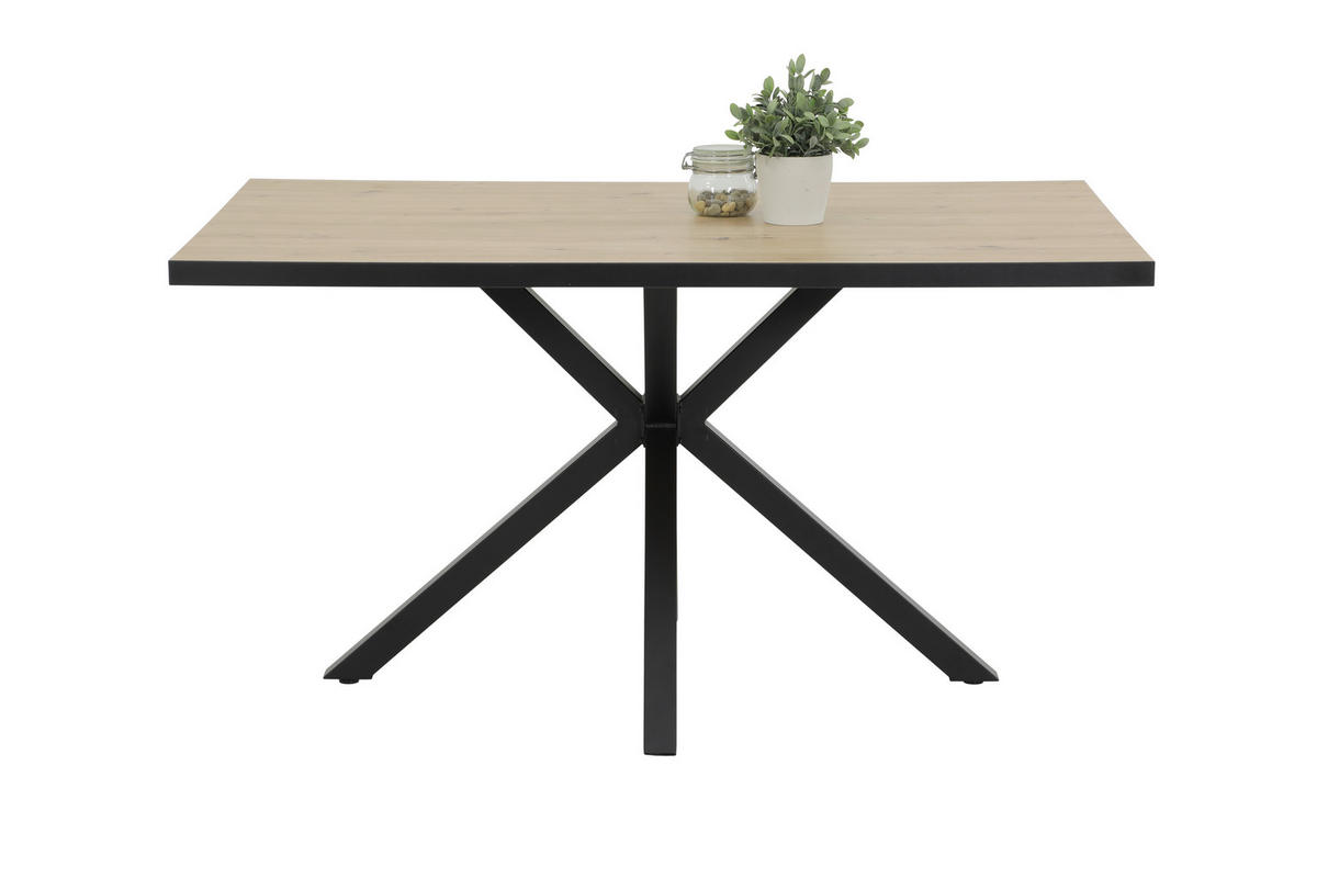 TISCHGRUPPE Anthrazit, Eiche Artisan  - Anthrazit/Eiche Artisan, MODERN, Textil/Metall (140/76/90cm) - MID.YOU