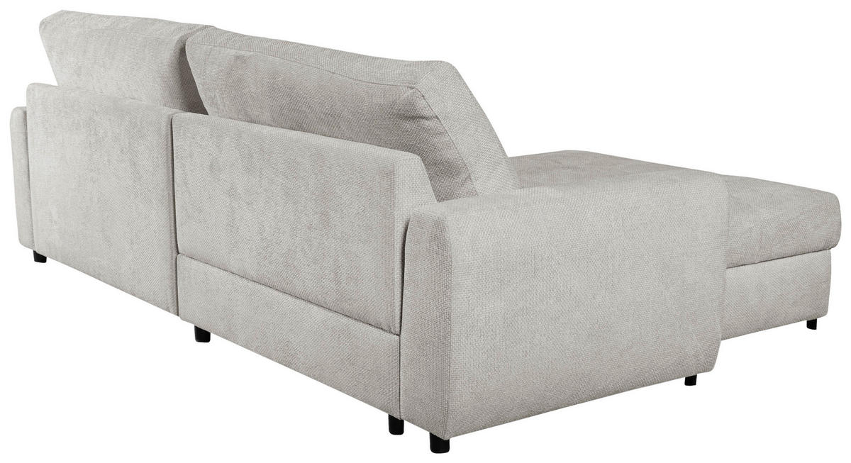 ECKSOFA Beige Struktur  - Beige/Schwarz, Design, Textil/Metall (162/265cm) - MID.YOU