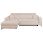 ECKSOFA in Flachgewebe Creme  - Chromfarben/Creme, KONVENTIONELL, Textil/Metall (175/268cm) - Carryhome