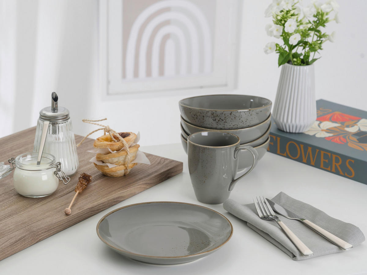 KOMPLETT SERVIS Nature Collection 20 delar  - grå, Basics, keramik - Creatable