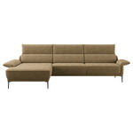 ECKSOFA in Bouclé Hellbraun  186/330 cm  - Hellbraun/Schwarz, MODERN, Textil/Metall (186/330cm) - Johann Jakob
