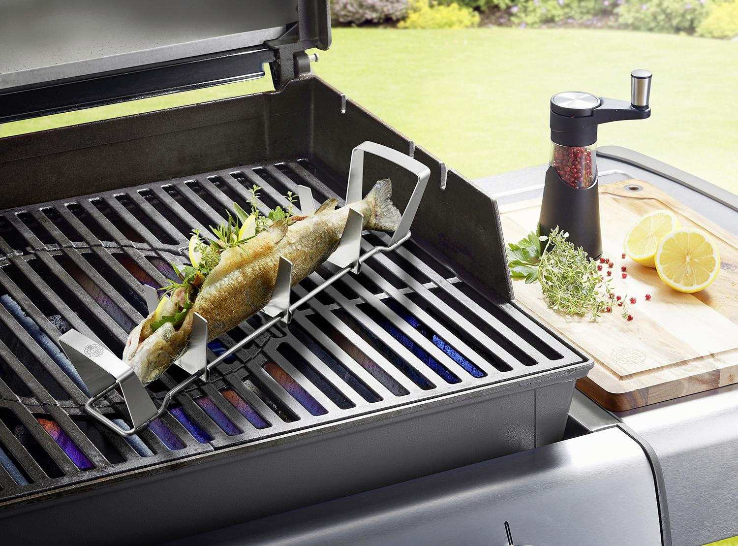 PEKAČ ZA RIBO  BBQ     36/7,6/7,3 cm - barve nerjavečega jekla, Basics, kovina (36/7,6/7,3cm) - Gefu