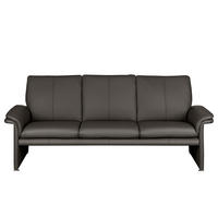 3-SITZER-SOFA Echtleder Dunkelbraun  - Dunkelbraun/Silberfarben, Design, Leder/Metall (214/90/88cm) - Livetastic