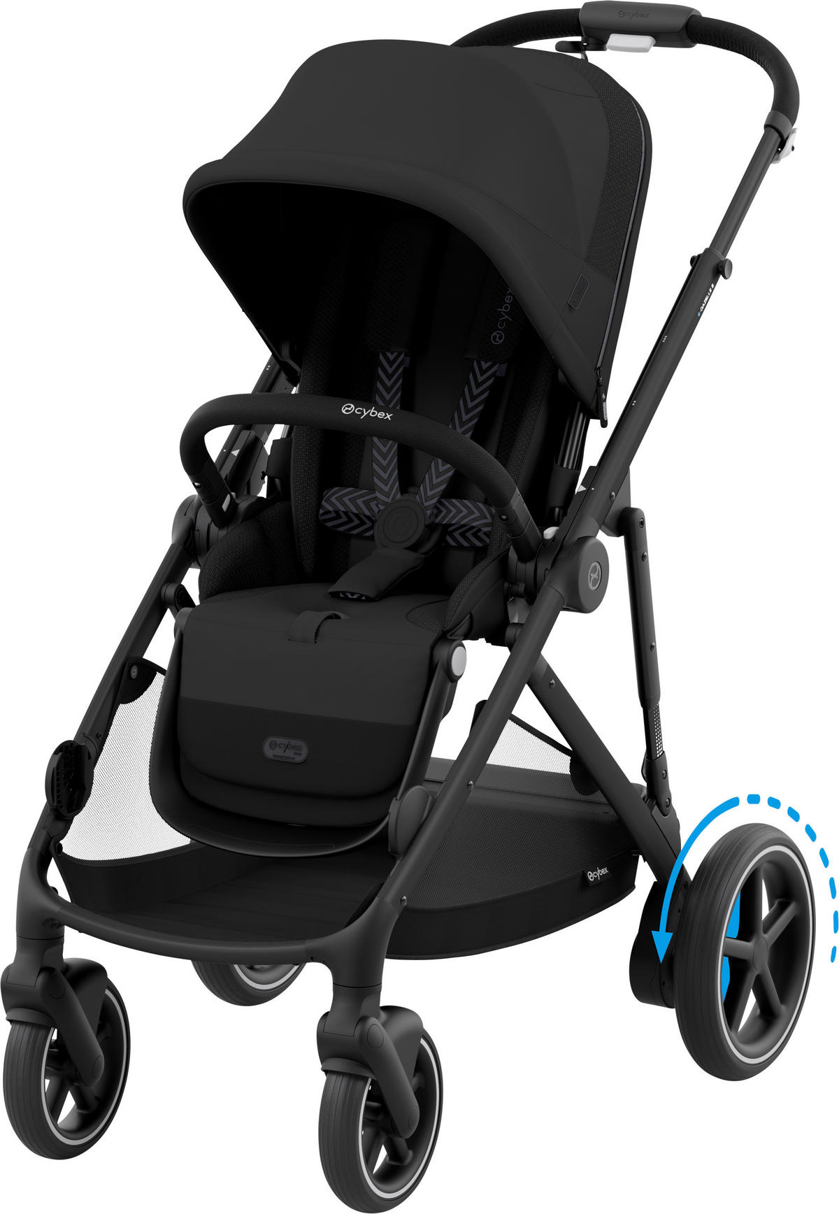 KINDERWAGEN e-Gazelle S  - Schwarz, Design, Kunststoff/Textil (94.5-107,5/66/100cm) - cybex GOLD