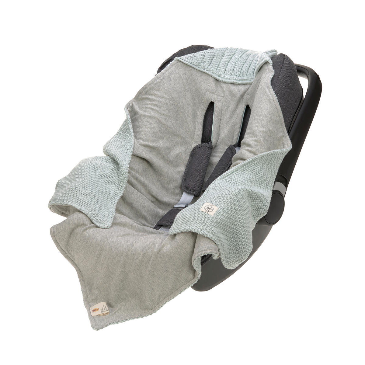 EINSCHLAGDECKE      - Mintgrün/Grau, Basics, Textil (78/0,5/78cm) - Lässig