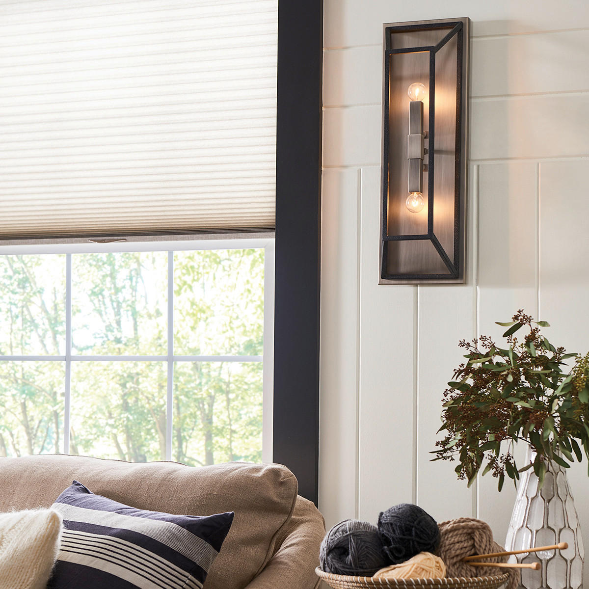 WANDLEUCHTE - Schwarz/Bronzefarben, Konventionell, Metall (19/23,5/56,6cm) - Elstead Lighting