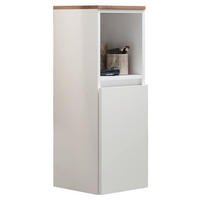 MIDISCHRANK 30/84,6/30 cm  - Weiß Hochglanz/Eichefarben, Design, Glas/Holzwerkstoff (30/84,6/30cm) - Novel