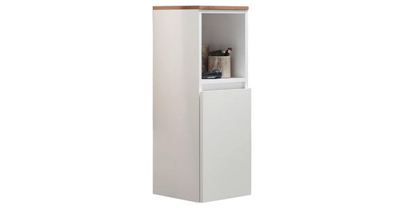 MIDISCHRANK 30/84,6/30 cm - Weiß Hochglanz/Eichefarben, Design, Glas/Holzwerkstoff (30/84,6/30cm) - Novel