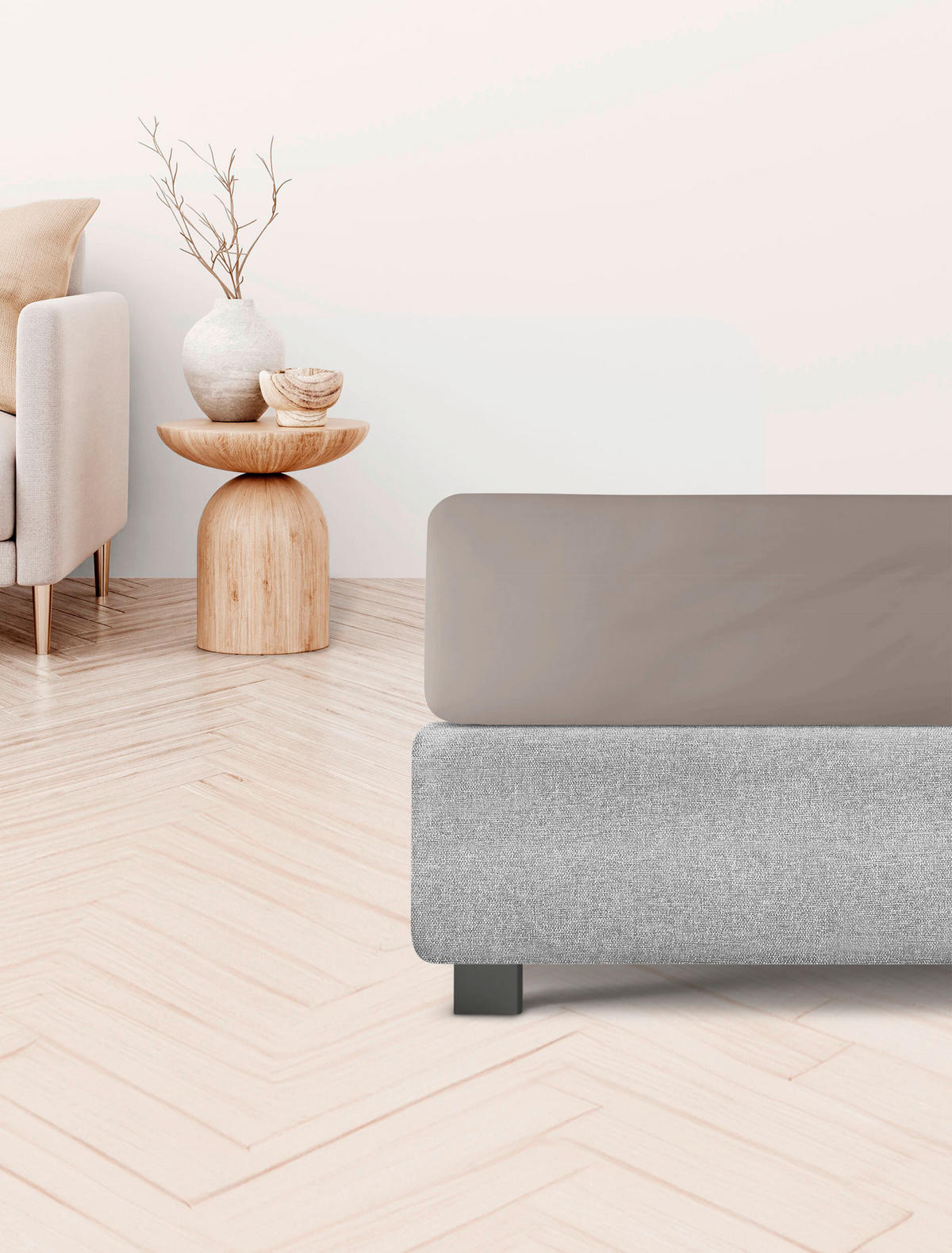 BETTTUCH Jersey  - Taupe, KONVENTIONELL, Textil (150/250cm) - Irisette