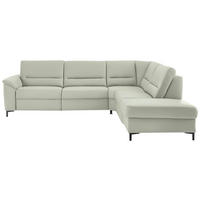 ECKSOFA  in Echtleder Silberfarben  290/249 cm  - Silberfarben/Schwarz, KONVENTIONELL, Leder/Metall (290/249cm) - Beldomo Premium
