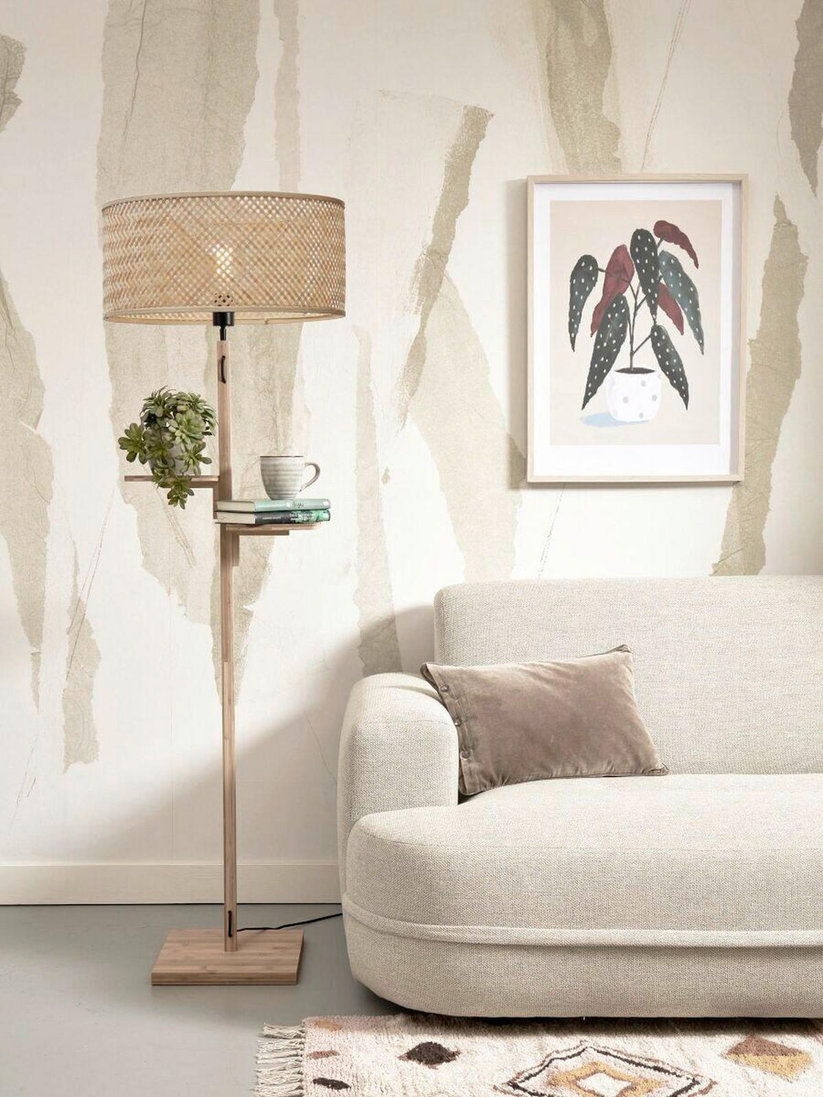 STOJACÍ LAMPA, 50/50/158 cm - přírodní barvy, Trend (50/50/158cm) - Good & Mojo