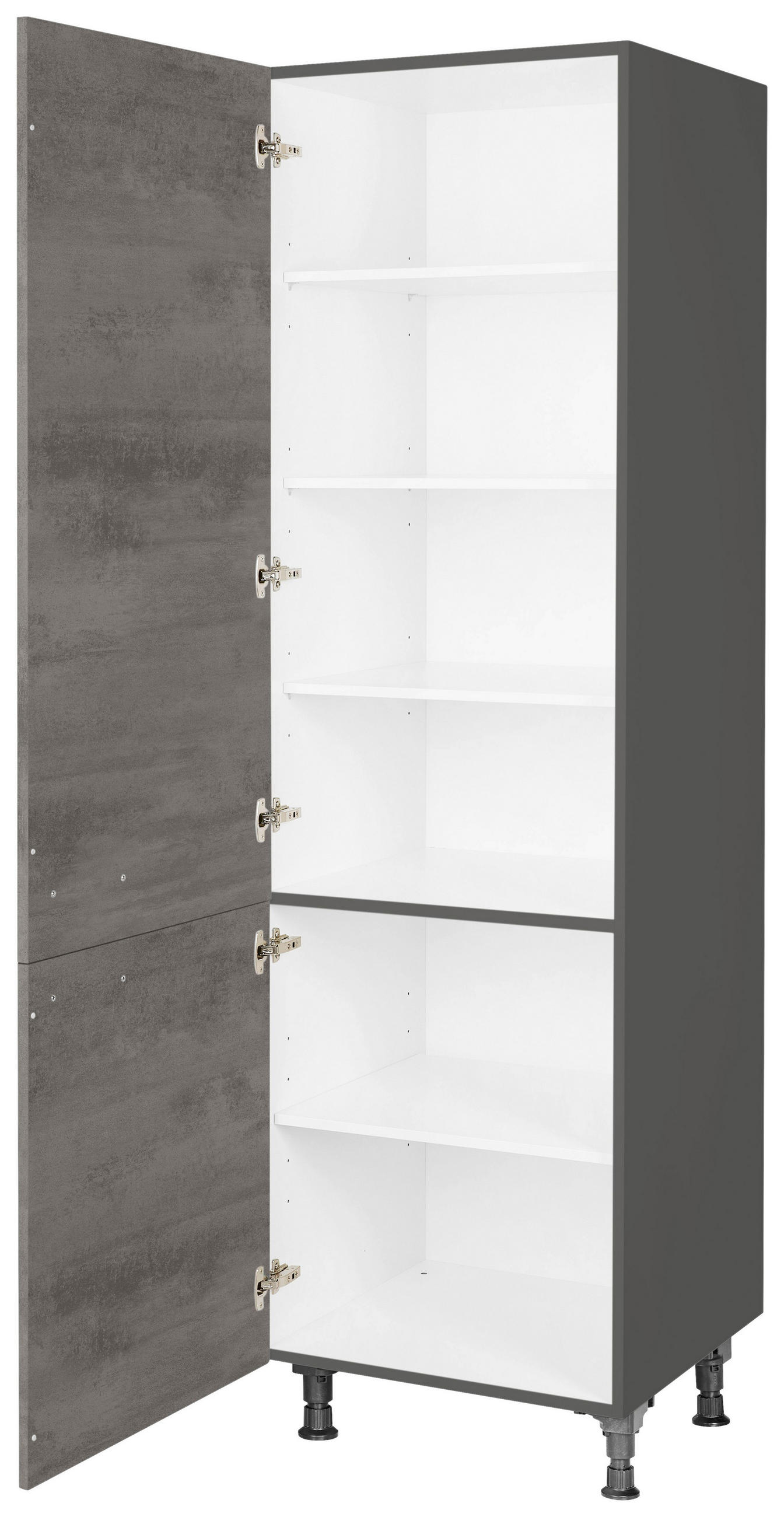 GESCHIRRSCHRANK 60/216,6/58 cm  in Schieferfarben  - Schieferfarben/Edelstahlfarben, MODERN, Holzwerkstoff/Metall (60/216,6/58cm) - Nobilia