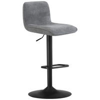 BARHOCKER Webstoff Grau, Schwarz Eisen Stoffauswahl, Sitzfläche 360° drehbar  - Schwarz/Grau, Design, Textil/Metall (45/88-109,5/50cm) - home24