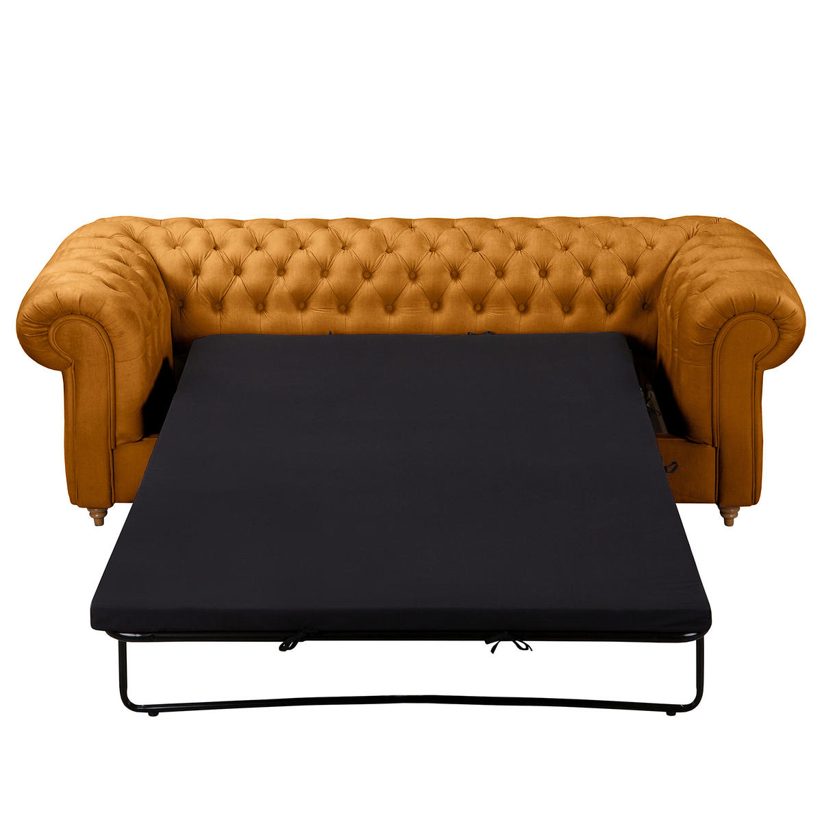 SCHLAFSOFA Mikrofaser Bernsteinfarben  - Bernsteinfarben/Braun, Design, Holz/Textil (218/74/91cm) - P & B