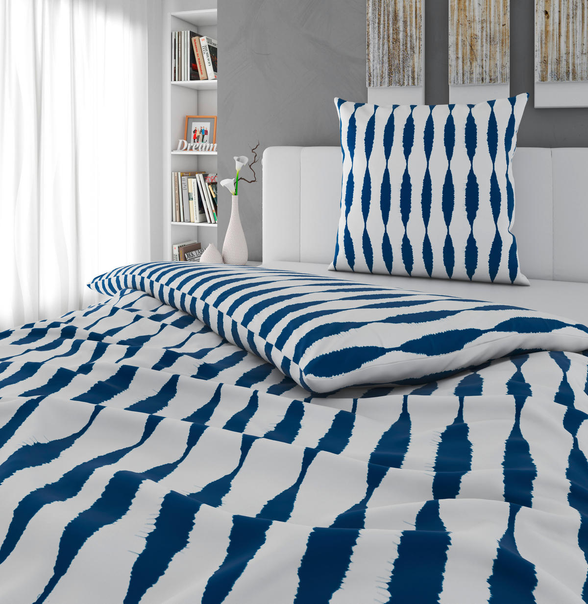 BETTWÄSCHE 2-teilig Voile 135/200 cm  - Blau, Textil (135/200cm) - Novel