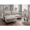 ECKSCHLAFSOFA in Cord Beige  - Beige/Schwarz, Basics, Holz/Textil (238/174cm) - Livetastic
