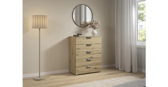 KOMMODE  in 80/100/43 cm  - Dunkelgrau/Eiche Artisan, Design, Holzwerkstoff/Metall (80/100/43cm) - Carryhome