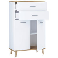 HIGHBOARD  in 60/97/28 cm  - Honigeiche/Weiss, Modern, Holzwerkstoff/Metall (60/97/28cm) - MID.YOU