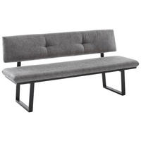 SITZBANK 180/86/60 cm Mikrofaser Grau, Schwarz  - Schwarz/Grau, MODERN, Textil/Metall (180/86/60cm) - Cantus