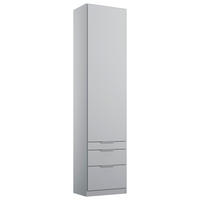 DREHTÜRENSCHRANK 47/229/54 cm 1-türig Hellgrau  - Hellgrau/Alufarben, MODERN, Holzwerkstoff (47/229/54cm) - Rauch Möbel