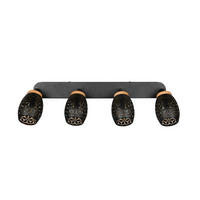 DECKENSTRAHLER 74/27/12 cm   - Goldfarben/Schwarz, Trend, Holz/Metall (74/27/12cm)