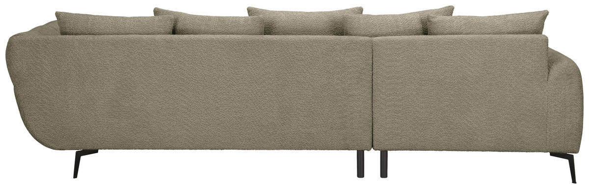 ECKSOFA Graubraun Bouclé Zierkissen, Rückenkissen, Rücken echt  - Graubraun/Schwarz, MODERN, Textil/Metall (217/318cm) - Carryhome