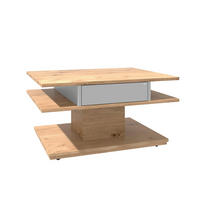 KLUBSKA MIZA, bela, divji hrast  - bela/divji hrast, Natur, les (90/70/48cm) - Voglauer