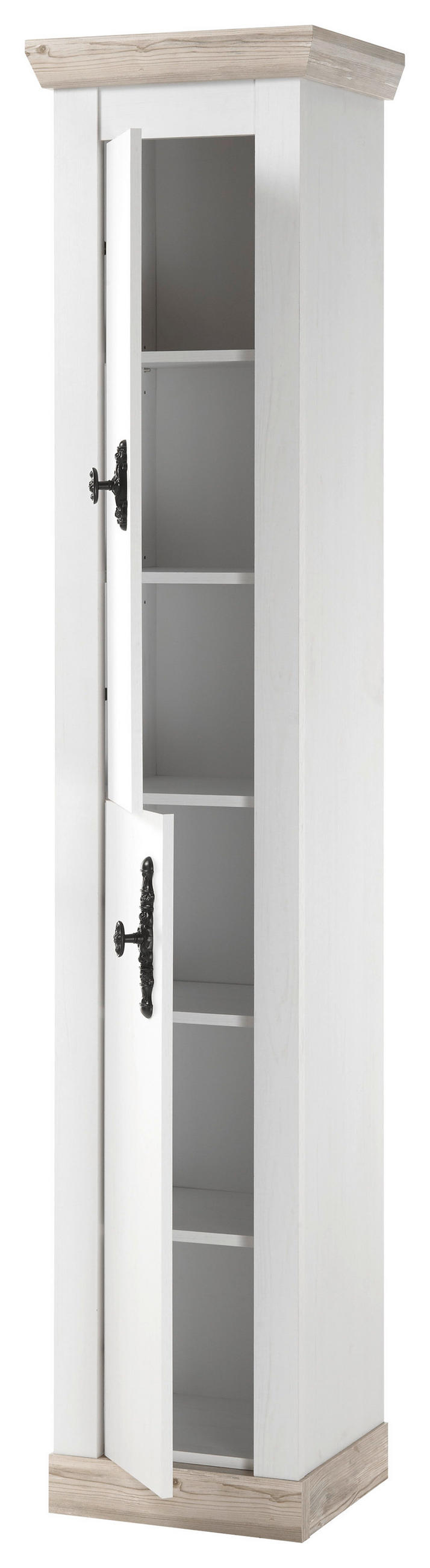 BADEZIMMER 4-teilig  in  - Schwarz/Pinienfarben, Design, Holzwerkstoff/Metall (184/200/46cm) - MID.YOU