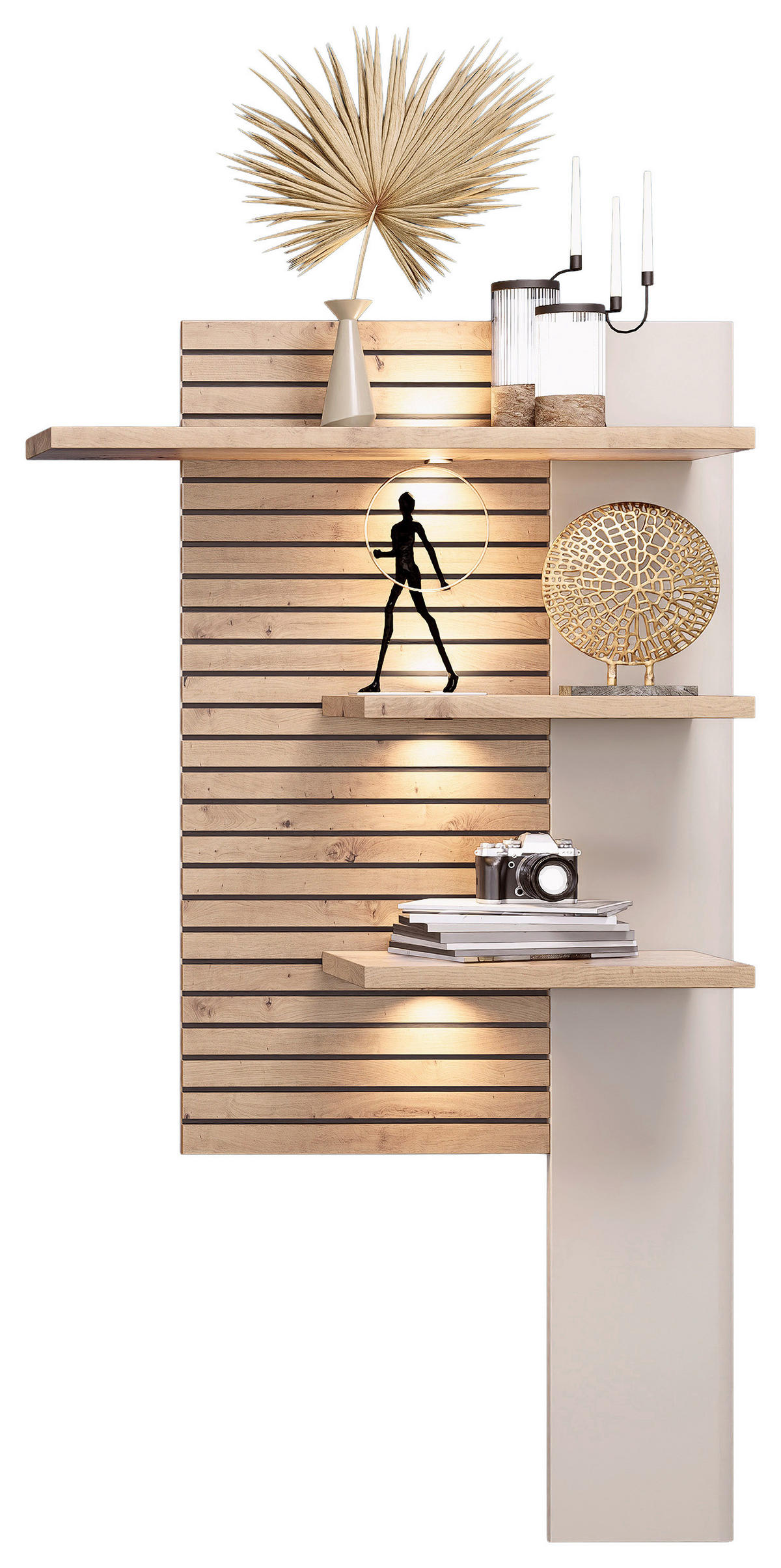 WANDPANEEL 96/165/28 cm  - Kaschmir/Schwarz, Design, Holzwerkstoff (96/165/28cm) - Stylife