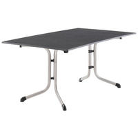 GARTENTISCH Holzwerkstoff Anthrazit, Graphitfarben rechteckig  - Anthrazit/Graphitfarben, MODERN, Holzwerkstoff/Metall (165/90/73cm) - Sieger